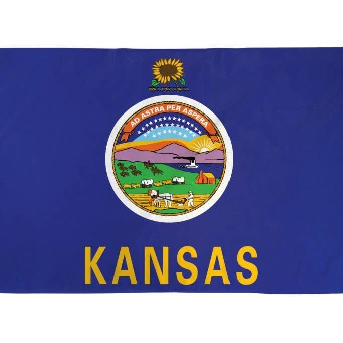 Kansas Flag 3x5ft Poly for wholesale by Flags Importer