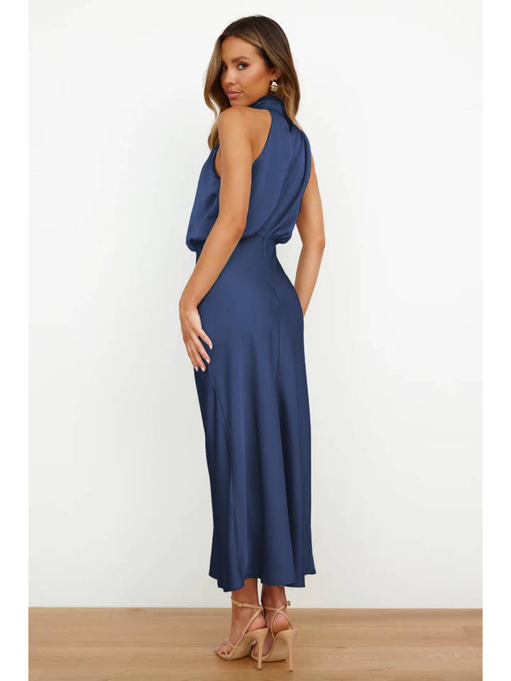 Sweetkama - Wholesale Dress - Women's - Ladies Eleganr Sleeveless Satin Midi Dress GQQT7