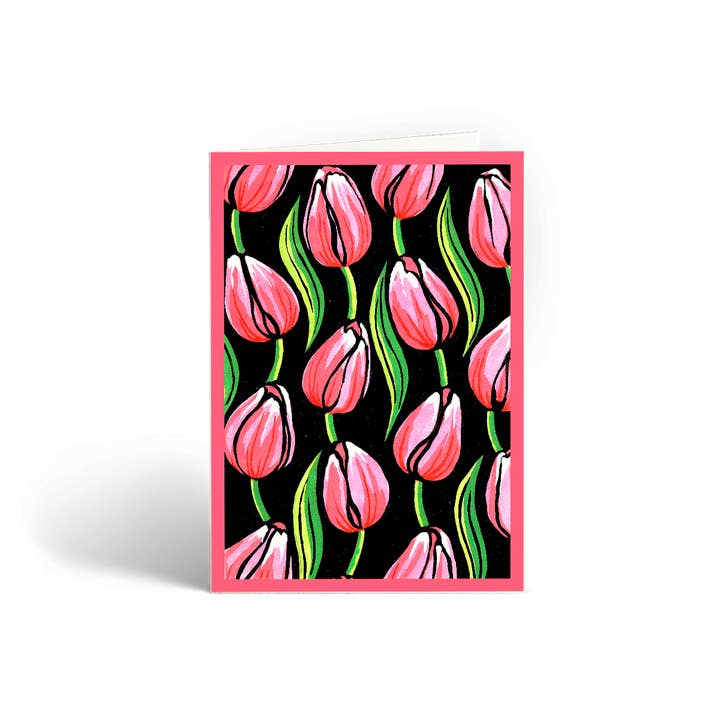 Tulips Greetings Card for wholesale by Cressida Bell