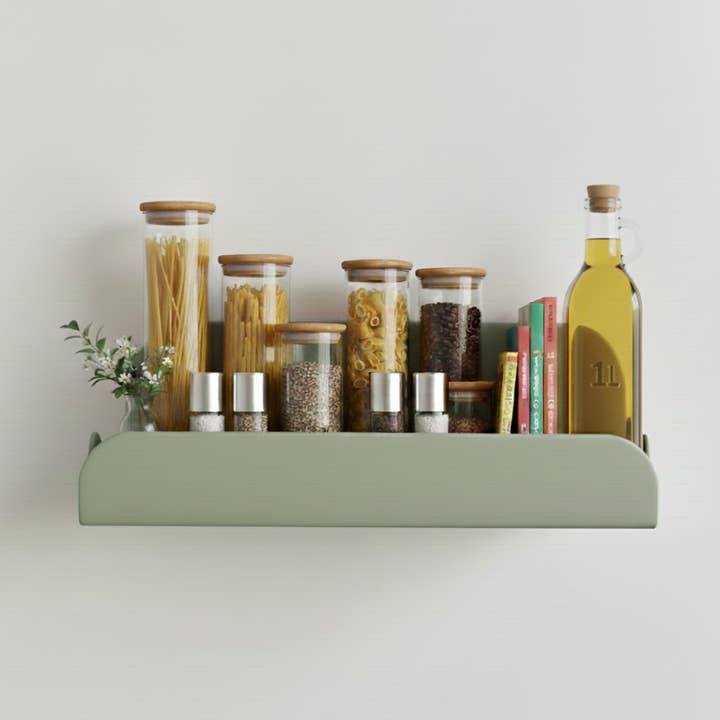 Wall-mounted kitchen shelf - no drilling - Verdigris for wholesale by MAMIK