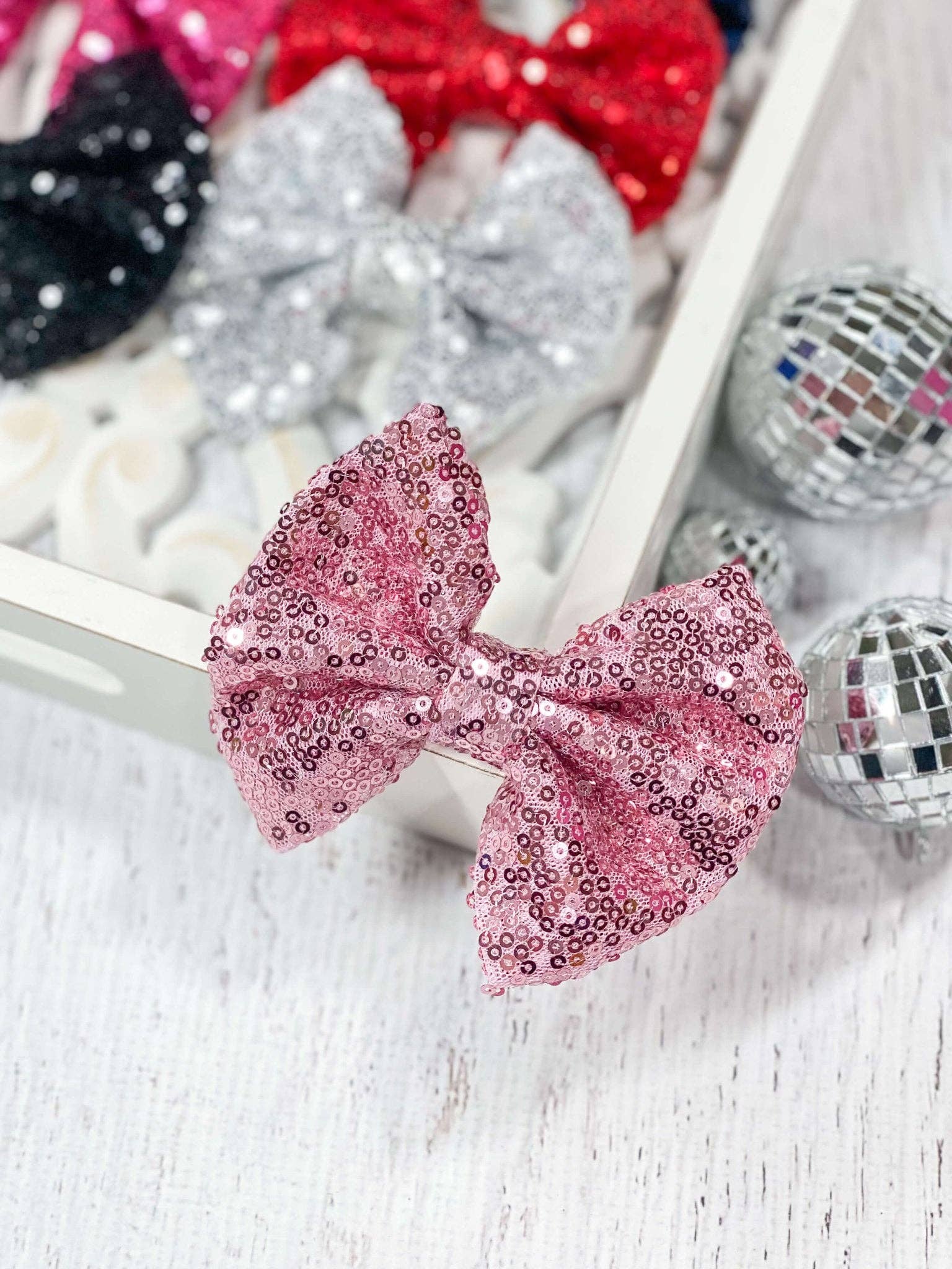 The Hair Bow Company - Wholesale Hair Bow - Kids - Sequin Hair Bow - Alligator Clip - 4"10