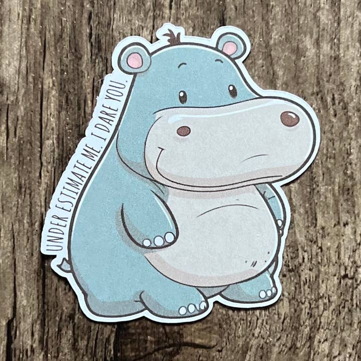 Autocollant Découpé en Forme d'Hippopotame Mignon pour Ordinateur Portable - Imperméable & Amusant pour la vente par S&Y Brand Paper co.