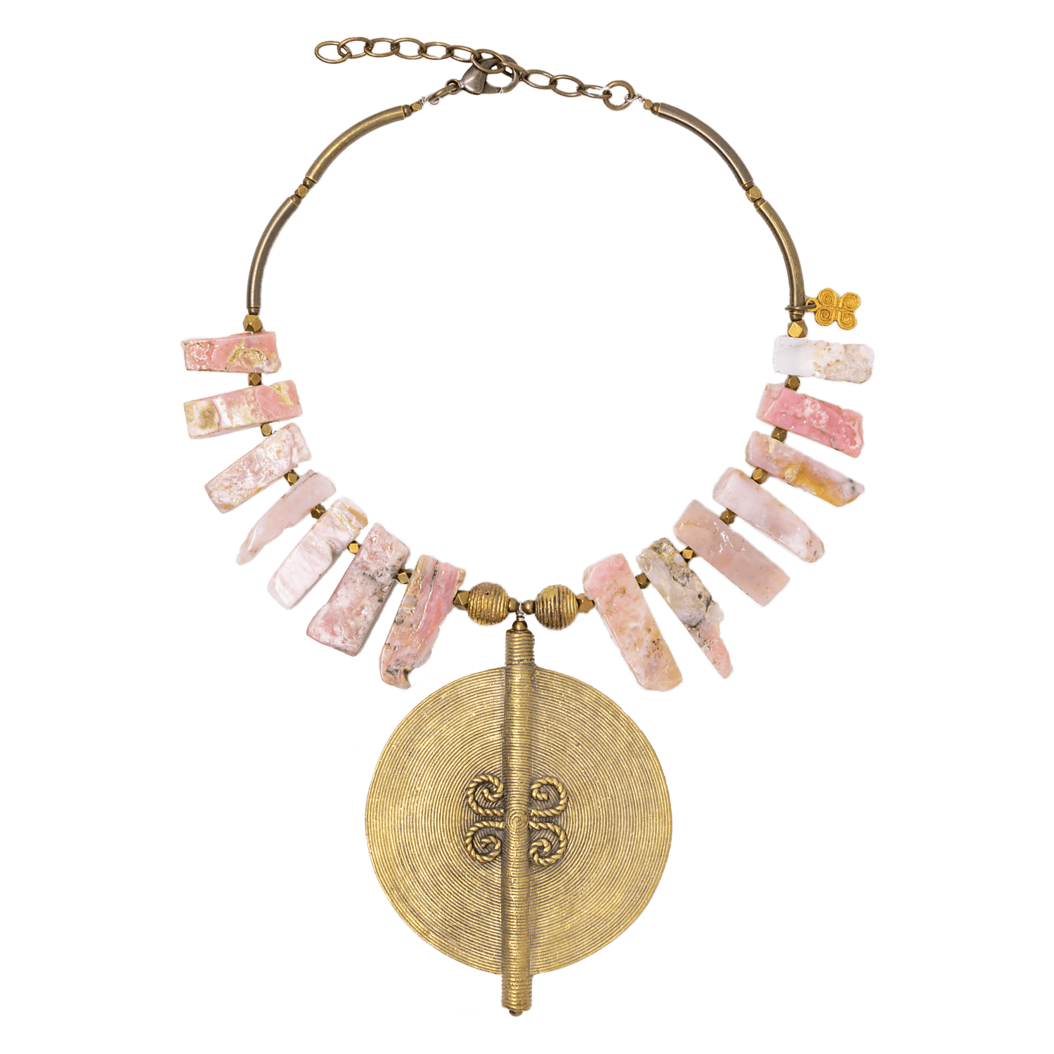 NOK - Wholesale Pendant/Charm Necklace - MERCEDES PINK MEDALLION0