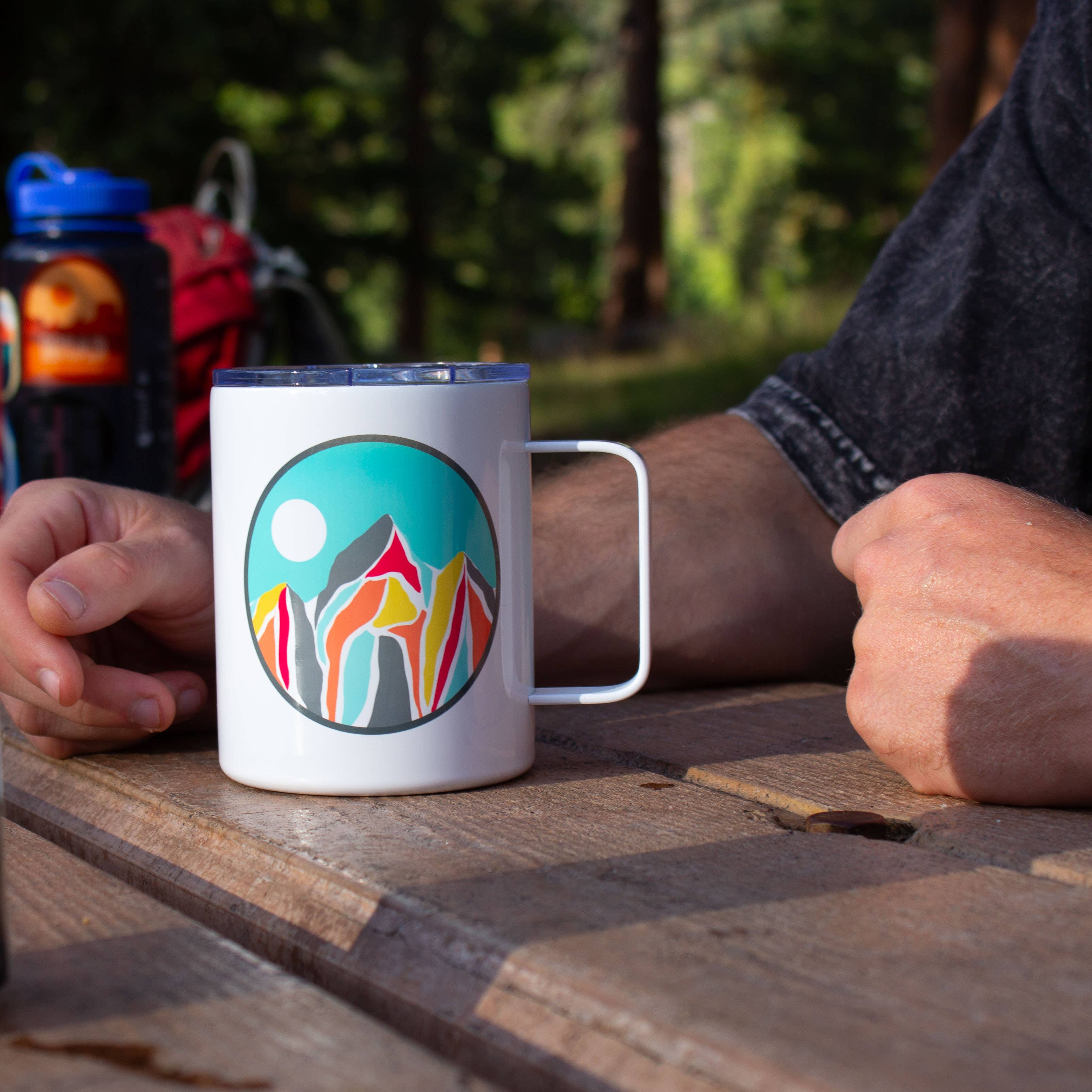 Human Nature Designs - Wholesale Insulated Mug/Tumbler - Mosaic Mountain Coffee Mug - Insulated Mountain Mug with Lid1