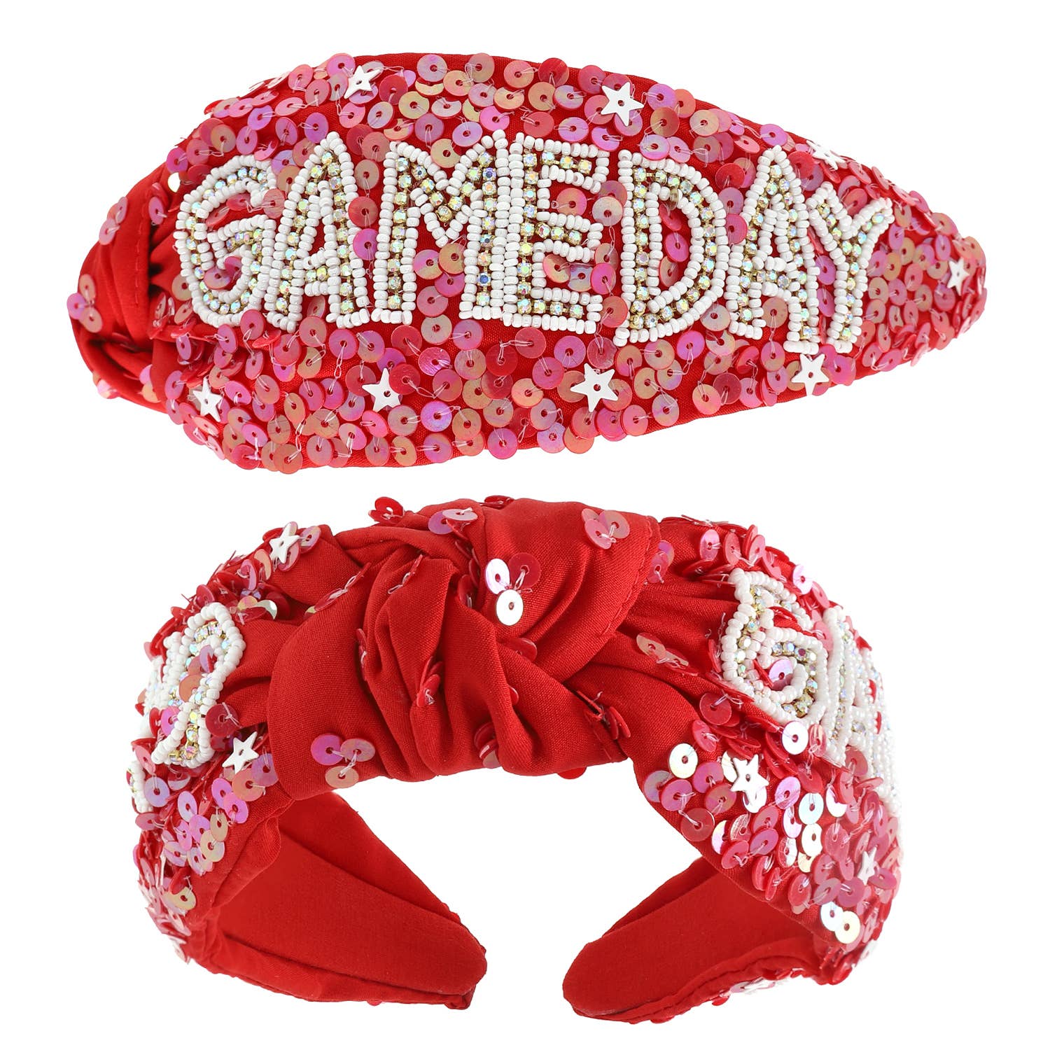 SP Sophia Collection - Wholesale Fashion Headband - Women's - Game Day Top Knotted Jeweled Beaded Headband 4