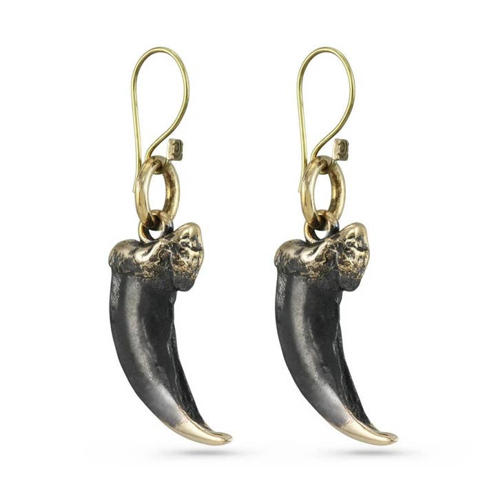 Wolf Claw Earrings - Bronze for wholesale by Lost Apostle