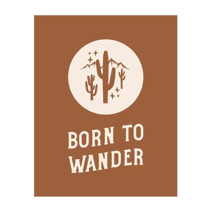 Born to Wander Cactus Art Print for wholesale by The Anastasia Co