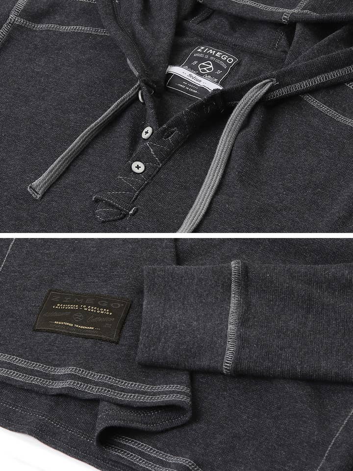 ZIMEGO – Hoodie - Homem por atacado – Camisola Térmica com Capuz de Manga Comprida Básica Casual para Homem ZIMEGO10