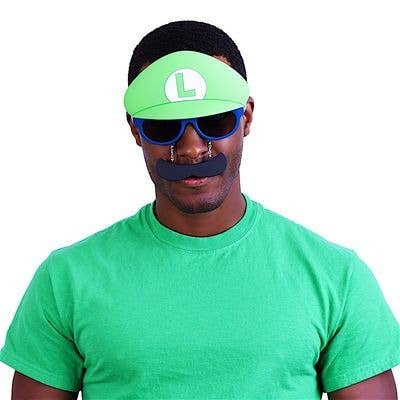 H2W dba Sun-Staches - Vente Lunettes de soleil – unisexe - Staches solaires Nintendo Luigi Mustache sous licence officielle2