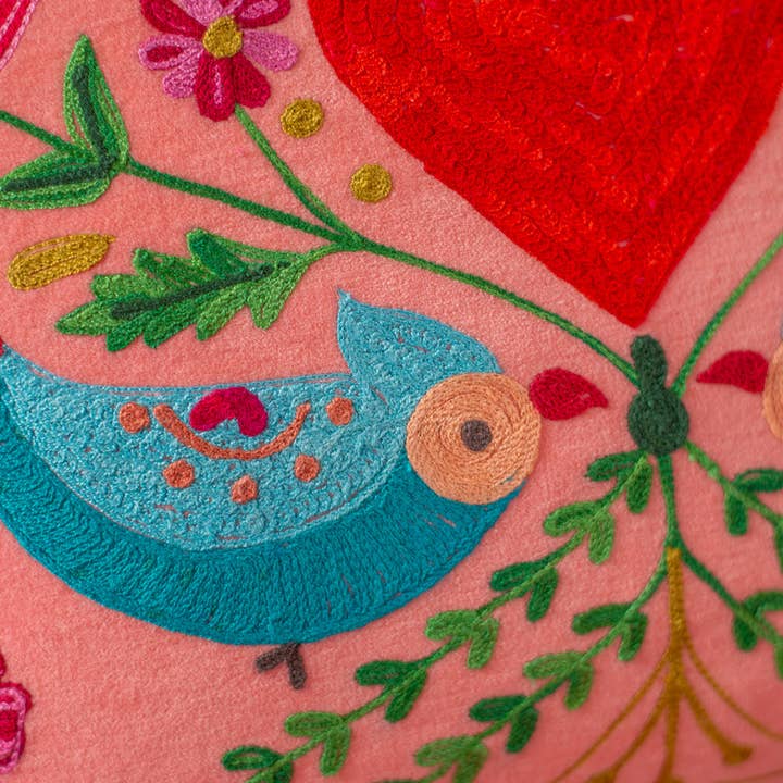 Ian Snow Ltd - Wholesale Chair cushion - Love Birds Embroidered Cushion Cover3