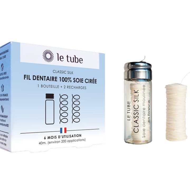 LE TUBE - Wholesale Floss - 100% silk dental floss - 1 bottle +2 refills