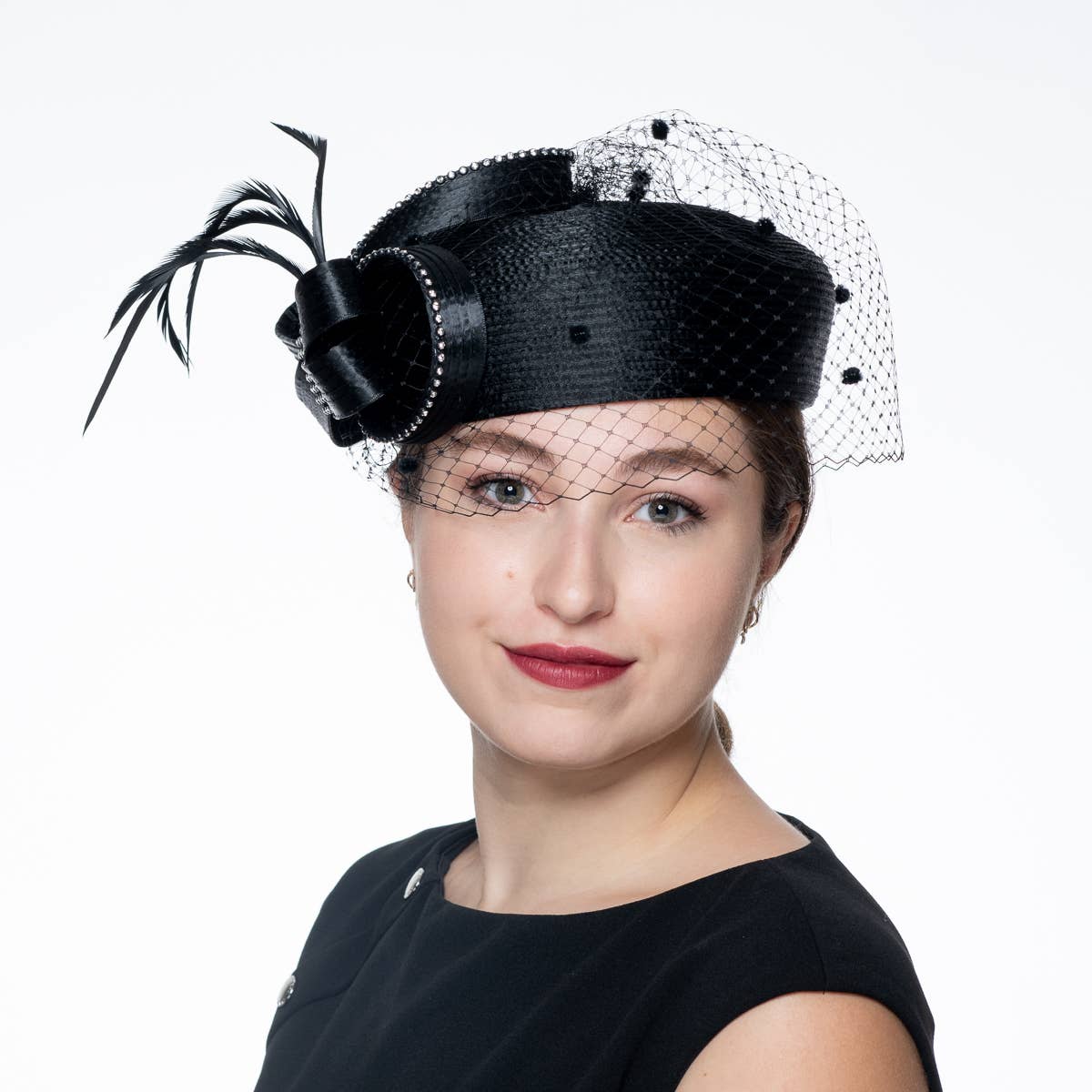 KaKyCo - Wholesale Fascinator Hat - Women's - Satin Ribbon Veil Pillbox | 3215592