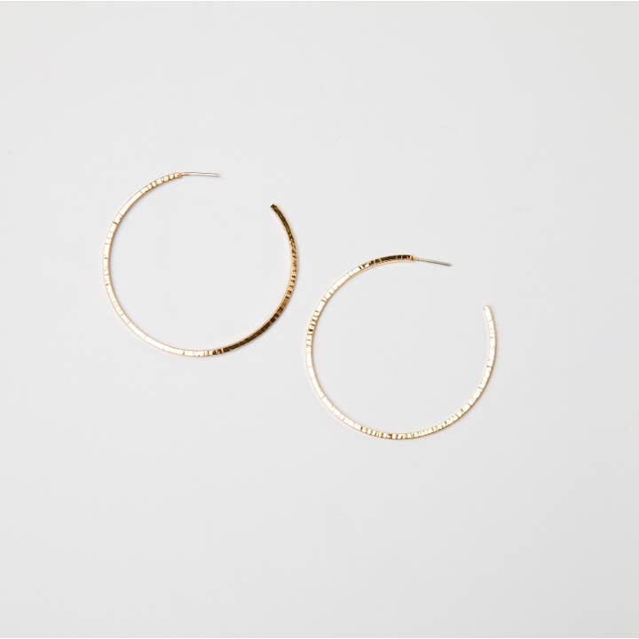 Brenda Grands Jewelry - Wholesale Hoop Earrings - Thin Hammered Hoops