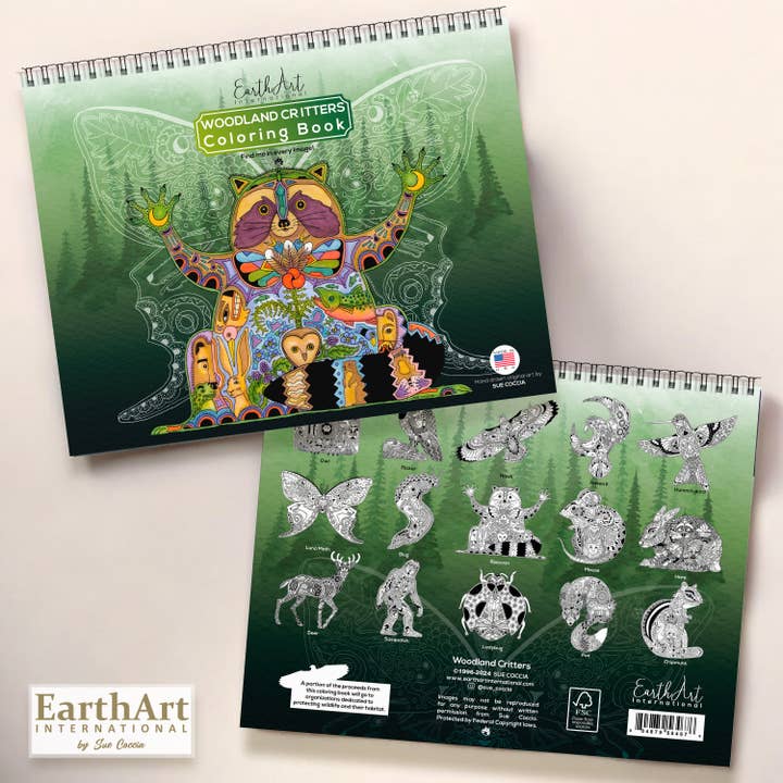 EarthArt International - Wholesale Coloring & Activity Book - Adult - Woodland Critters Coloring Book2
