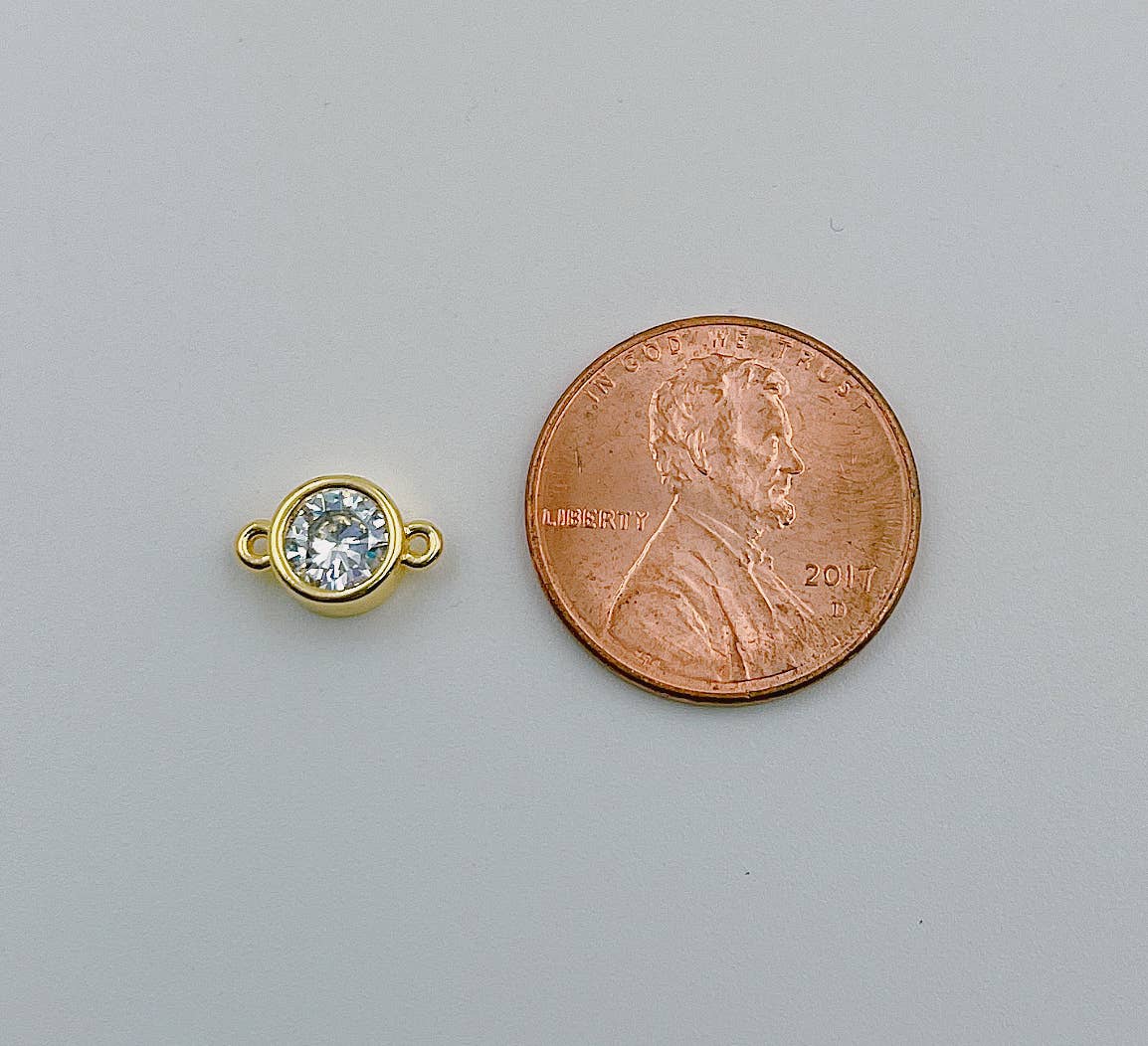 Beads Creation - Wholesale Individual Charm/Pendant - 18K Gold Filled Tiny Heart Micro Pave Charm Connector CN3732