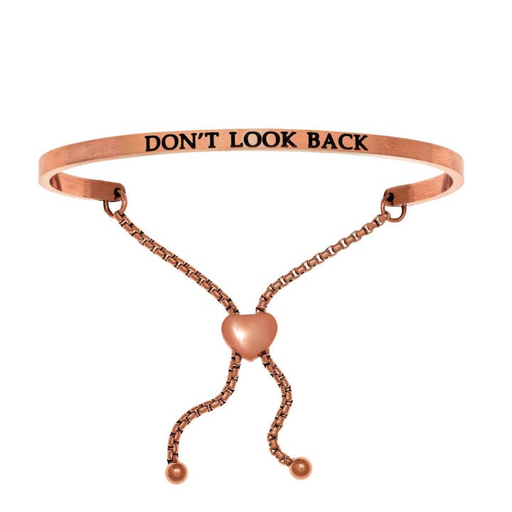 Stainless Steel Pk"DON���T LOOK BACK" with 0.005ct. Adjustable Friendship Bracelet for wholesale by The Diamond Deal