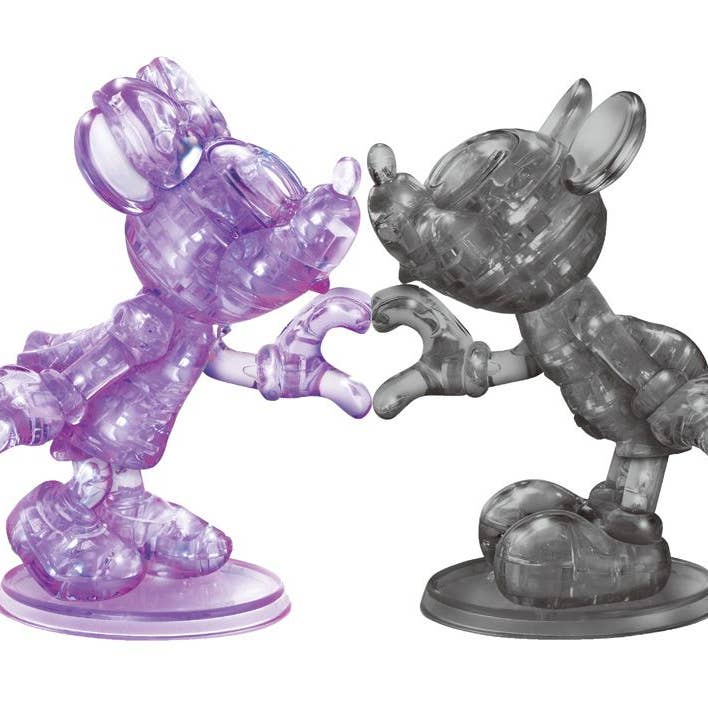 University Games - Wholesale Puzzle - Kids - Licensed Crystal Puzzle- Mickey/Minnie Heart (black/purple)