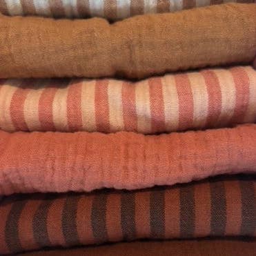 CHARMY - Wholesale Dinner & Cloth Napkin - Set of 6 cotton double gauze napkins, Petite Sienne model, Made in France2