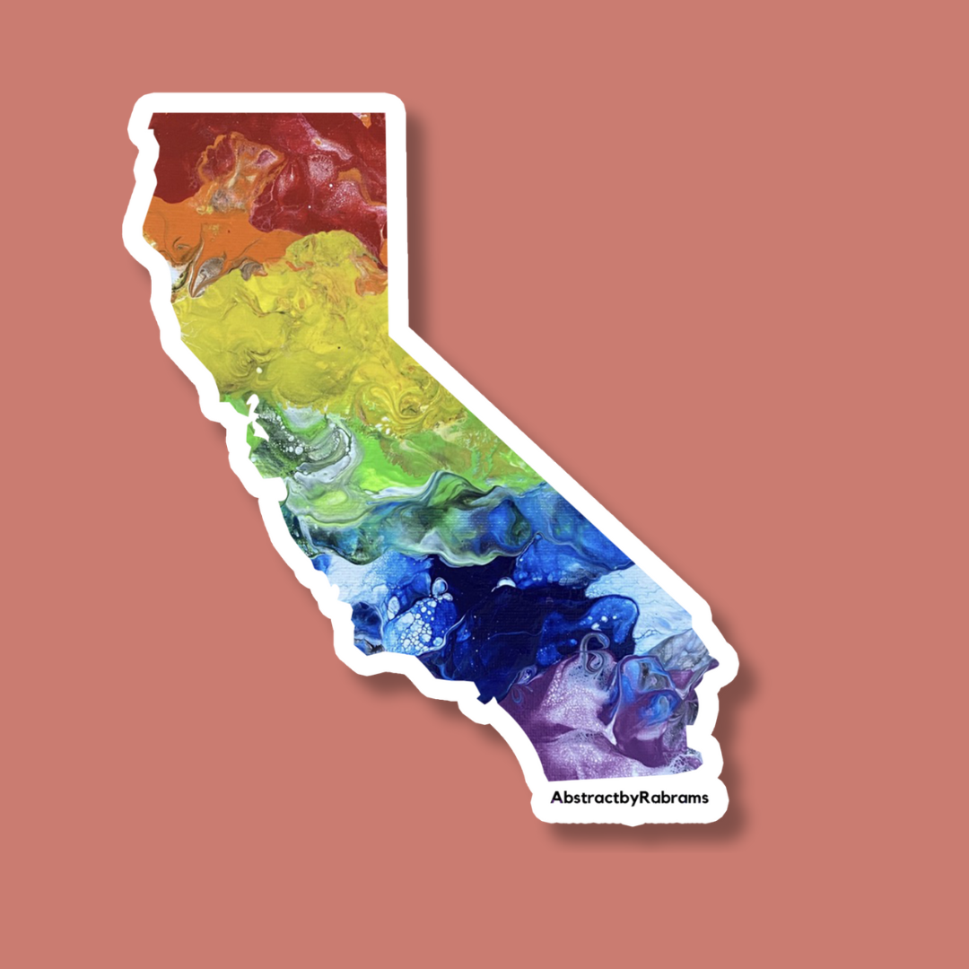 AbstractbyRabrams - Wholesale Sticker - California State Sticker LGBTQ Rainbow Lesbian Trans Pride0