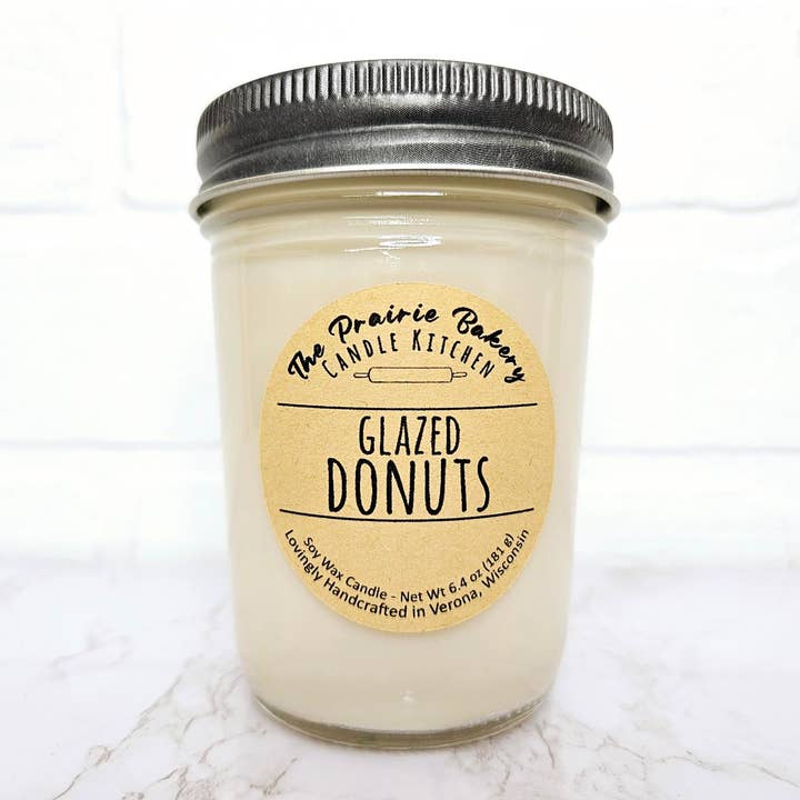 Glazed Donuts | Scented Soy Wax Candle for wholesale by The Prairie Bakery Candle Kitchen LLC