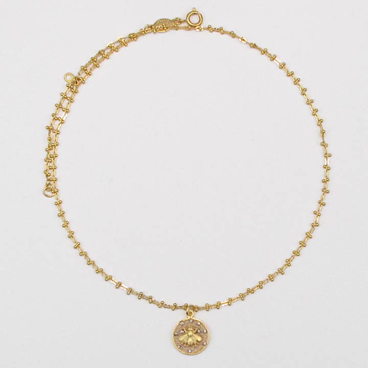 Honeycomb Bee Necklace for wholesale by La Vie Parisienne
