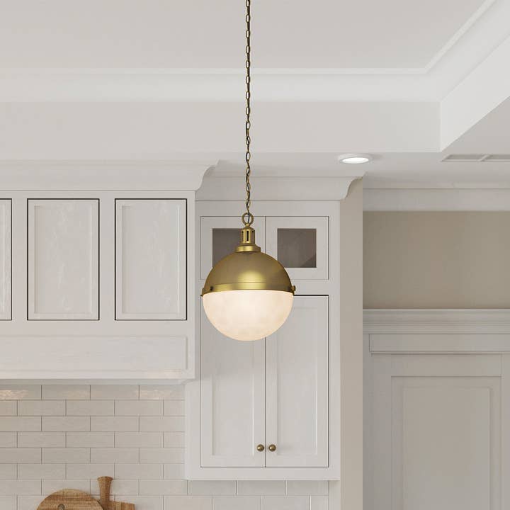 Pendant Light Modern Aaron Brushed Gold 2-Light Dimmable for wholesale by Brio Lighting