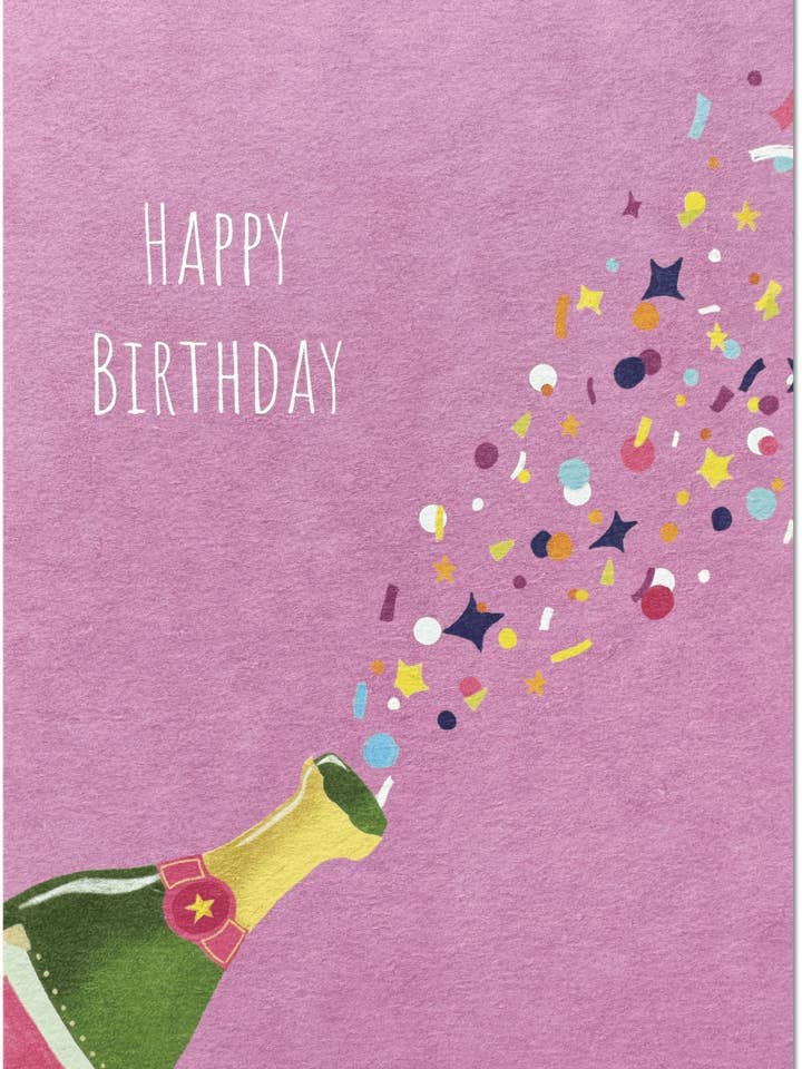 Pink champagne bottle for wholesale by KEITCARDS