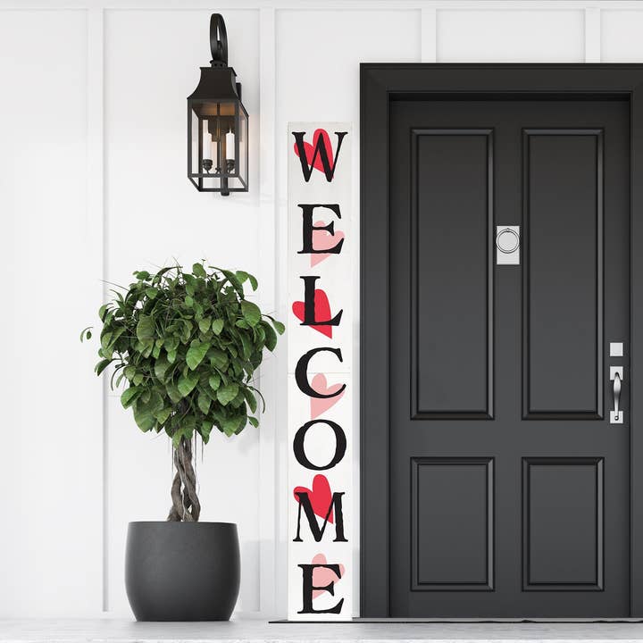 TX USA Corporation - Wholesale Outdoor Sign - Tall Outdoor Valentine's Day Welcome Sign for Front Door, 6ft Welcome Sign,Tall Welcome Sign for Front Porch Standing