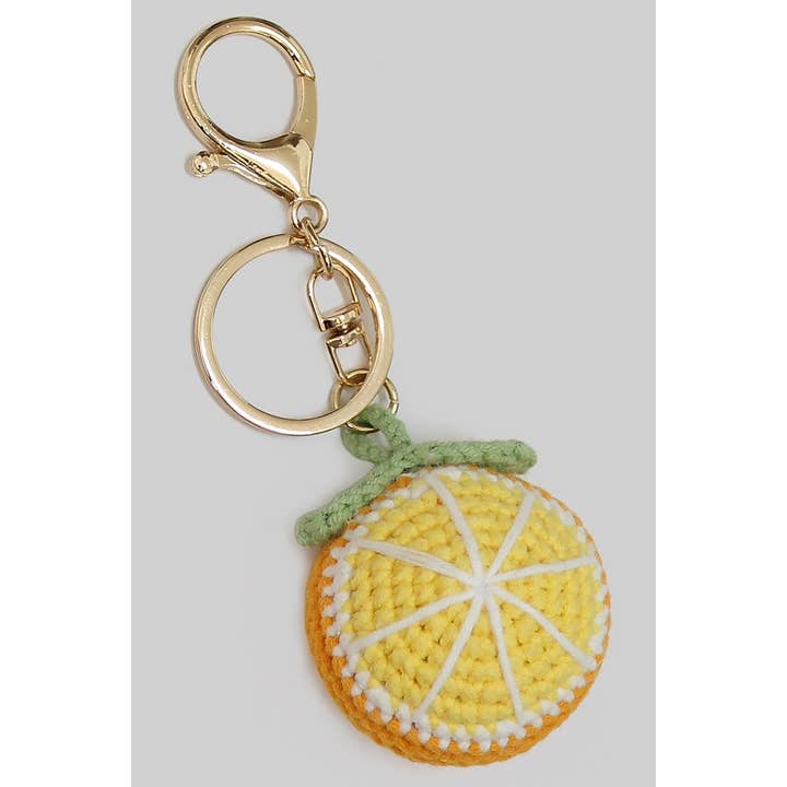 CROCHET ORANGE BAG CHARM KEY CHAIN for wholesale on Faire