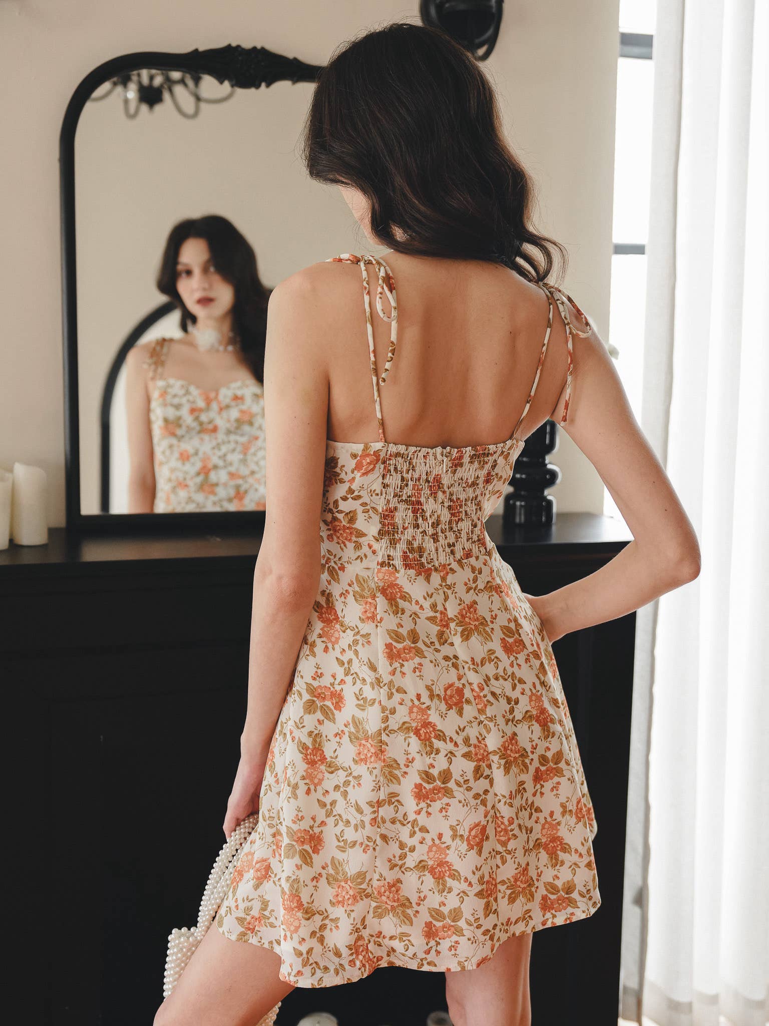 ROSIE POSIE – wholesale Klänning - Dam – RP2272 - Mjuk Orange Blommig Sommarklänning6