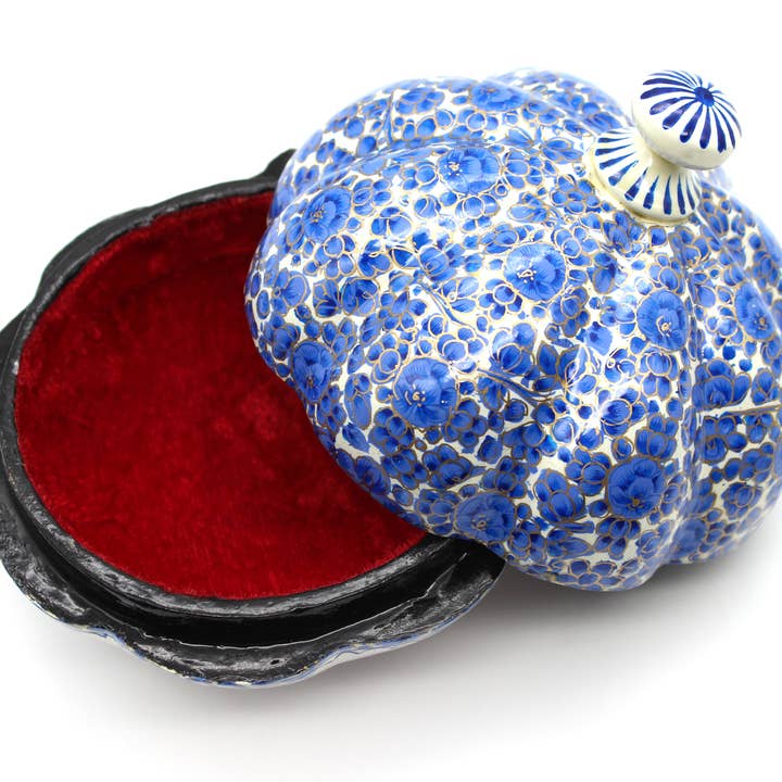 Blue Planet Traders – Großhandel Dekoschachteln – Kürbisdose aus Pappmaché, 6er-Packung4