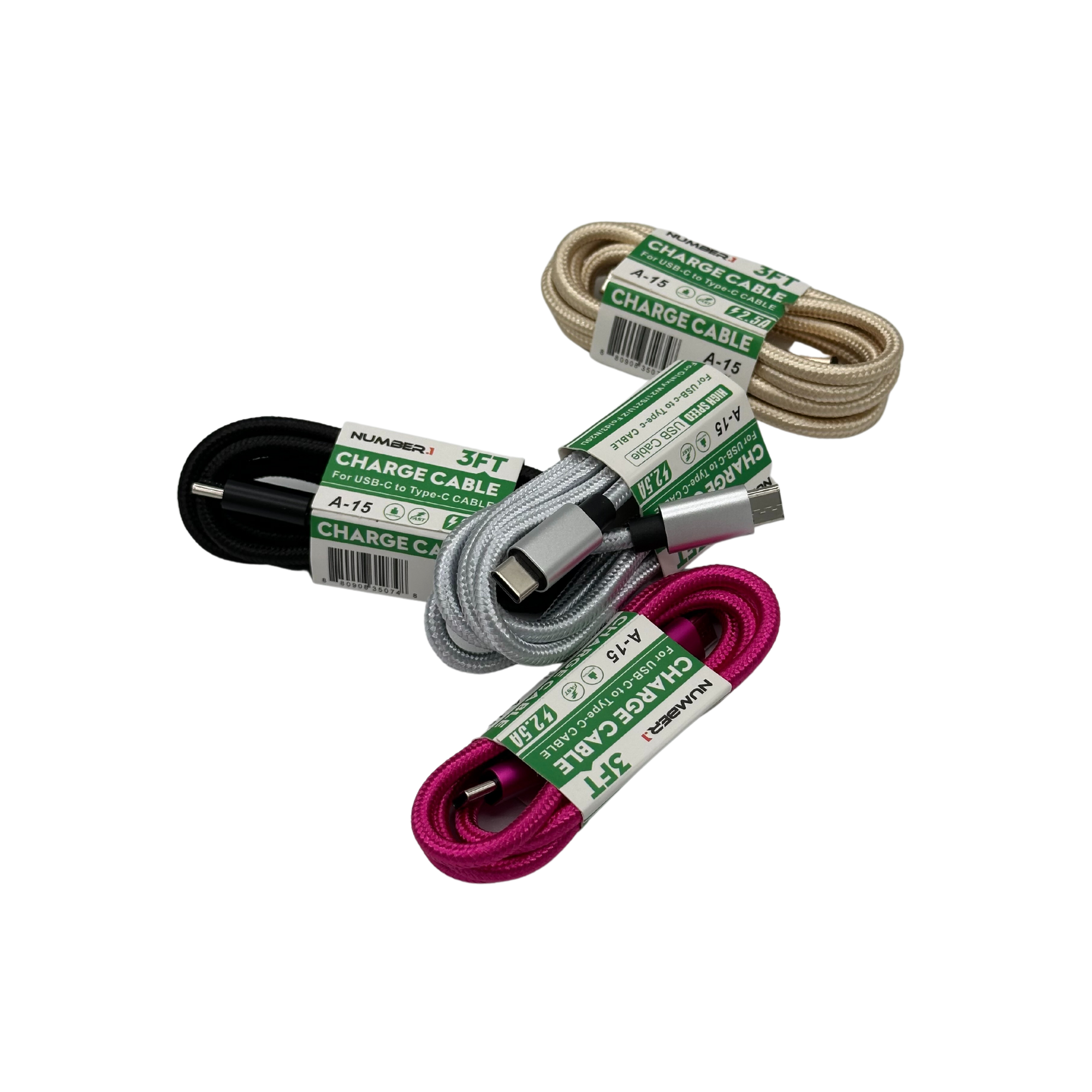 K & S WHOLESALE INC - Wholesale Charging Cable - USB C to C 3FT Cable Jar Charger Display 24CT1