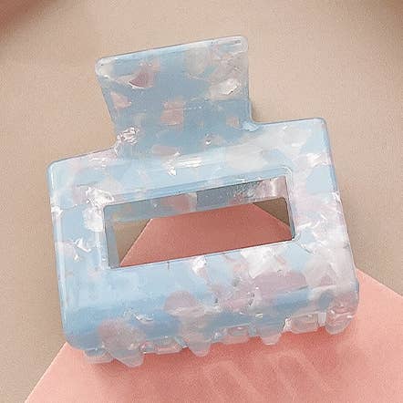 Mellemstor harpiks hårklemme i himmelblå og pink for engroshandel hos Last True Angel