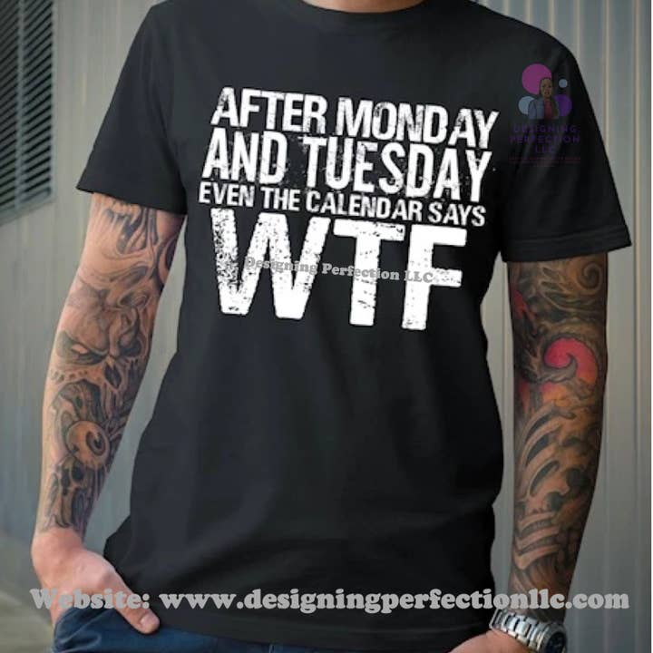 Camiseta estampada unisex para después del lunes y el martes para venta al por mayor de Designing Perfection LLC