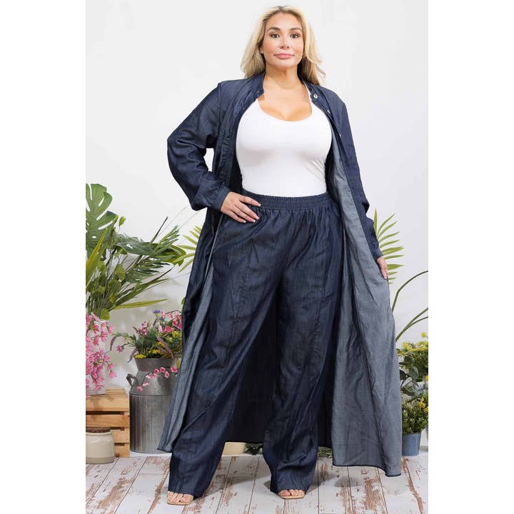 Plus Size Denim Two Pc Set for wholesale on Faire1