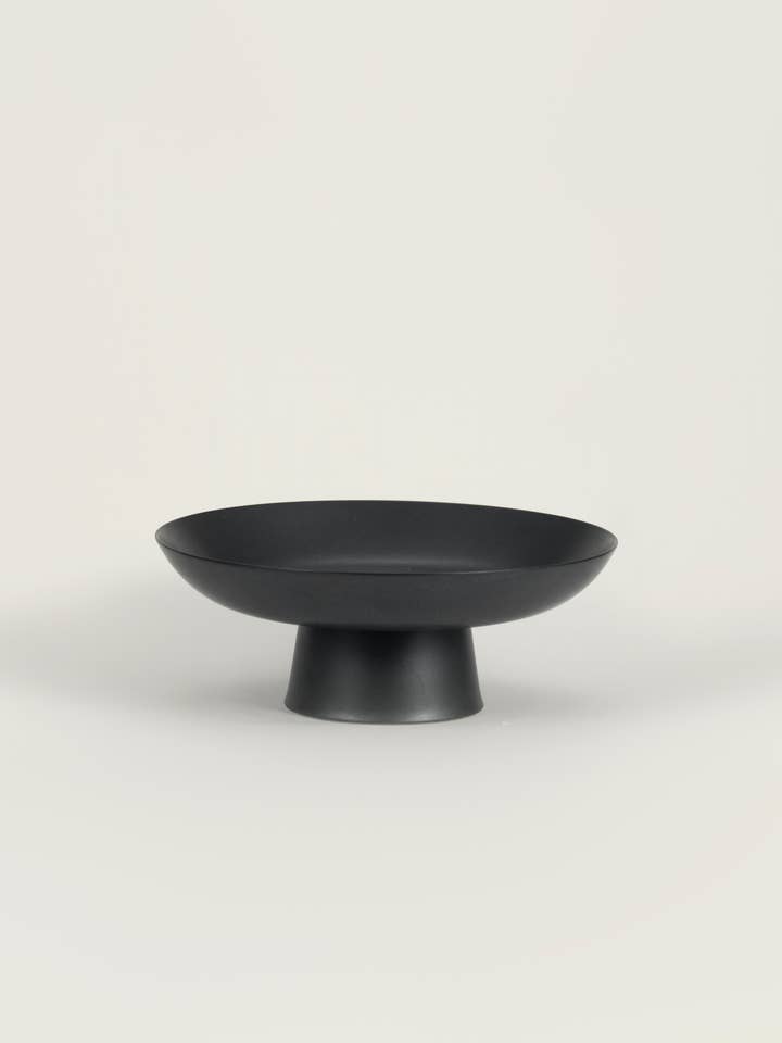 Matte Black Ceramic Footed Bowl for wholesale by SUNNY HOME