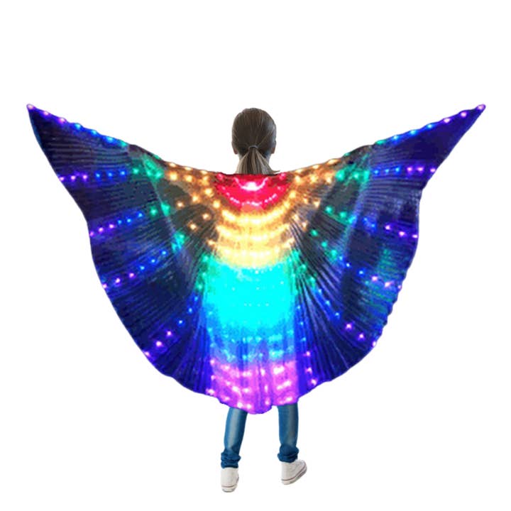 Rainbow Lighted Wand Wings for wholesale by Plush Appeal LLC