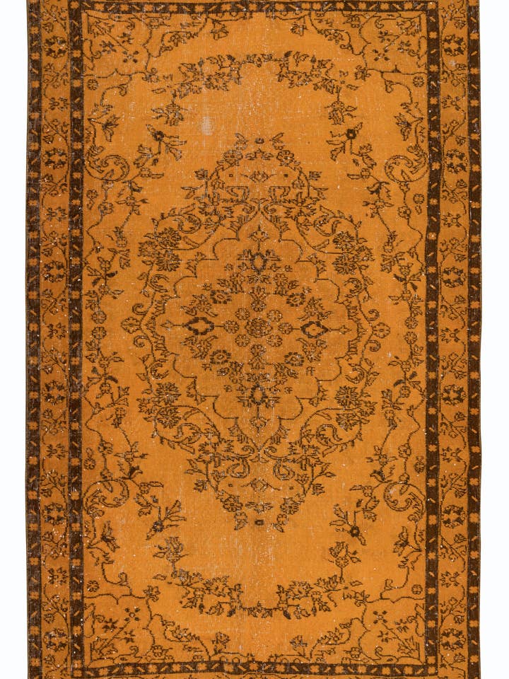 5,4x8,8 Ft samtida orange matta, handgjord golvbeläggning för wholesale av Rug Specialist LLC.