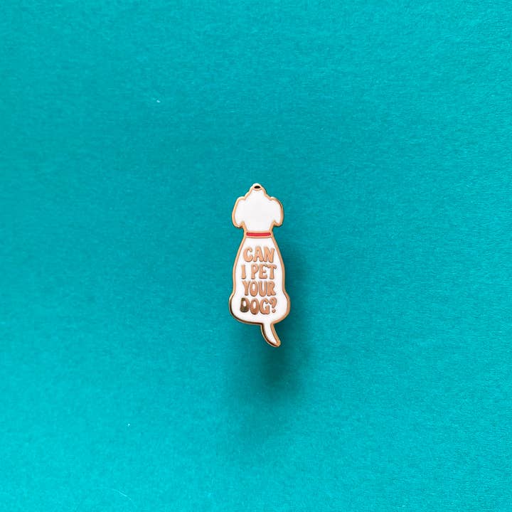 Chelzart - Wholesale Lapel pin/button - Dog Enamel Pin | Can I Pet Your Dog Pin | Dog Accessory