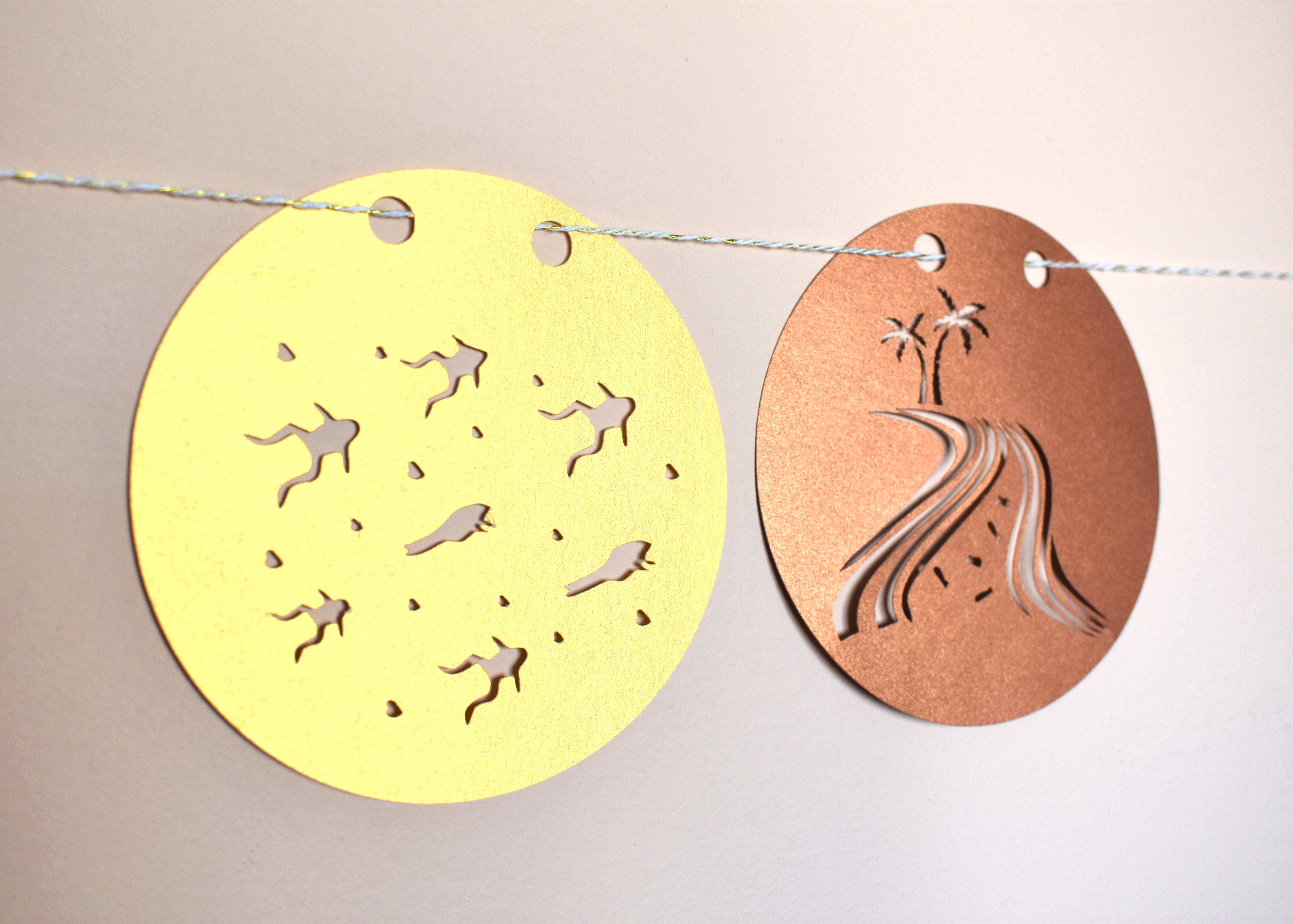 thekitcut - Vente Fanion/guirlande - Guirlande des 10 fléaux de la Pâque | Décoration de fête juive7