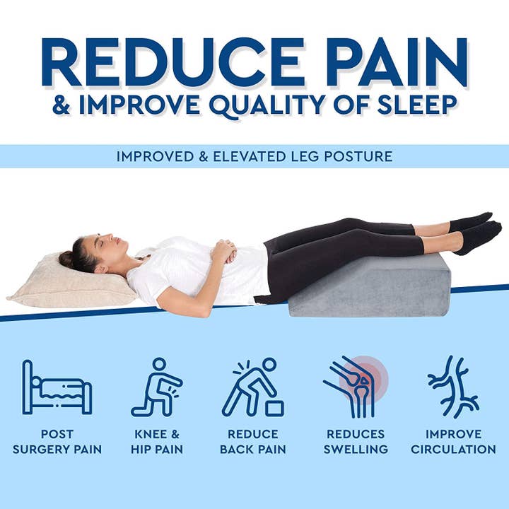 AllSett Health - Wholesale Bedding Pillow - Leg Elevation Wedge Pillow, High-Density Memory Foam