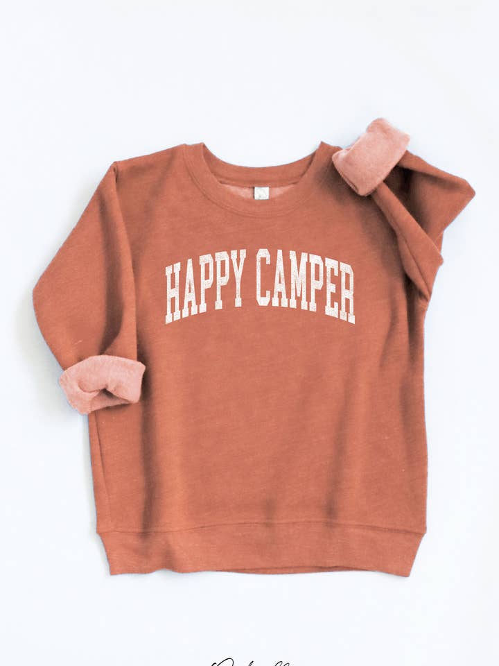 HAPPY CAMPER Toddler Graphic Sweatshirt for wholesale by OAT COLLECTIVE