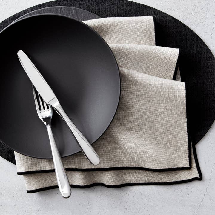 Threadmade Home - Wholesale Dinner & Cloth Napkin - Villeroy and Boch Manufacture Rock Merrow Stitch Cotton Napkin, Set of 48