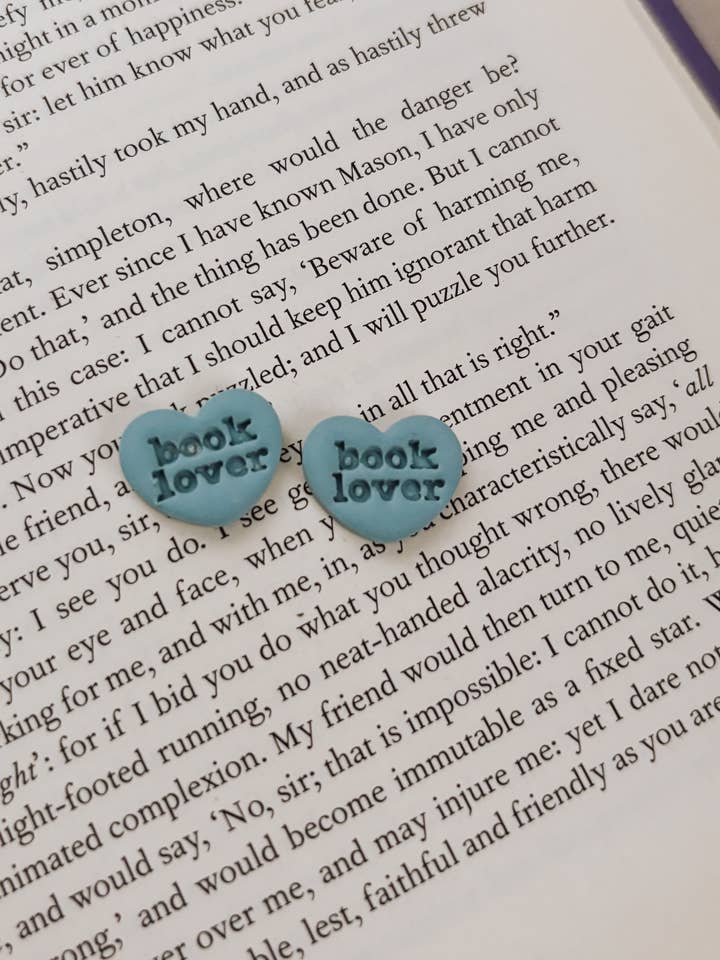 "Book Lover" Studs, Book Earrings, Book Gifts for wholesale by Placed by Grace