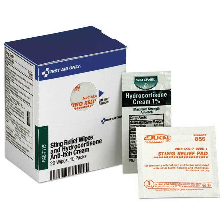 Everyday Supply Co - Wholesale First Aid Kit - First Aid Refill: 20 Sting Wipes, 10 Hydrocortisone Packs