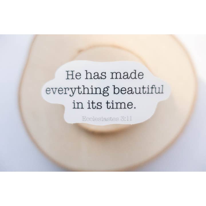 Ecc 3:11 verssticker, geloofsstickers, religieuze stickers voor wholesale door Syera Love & Co.
