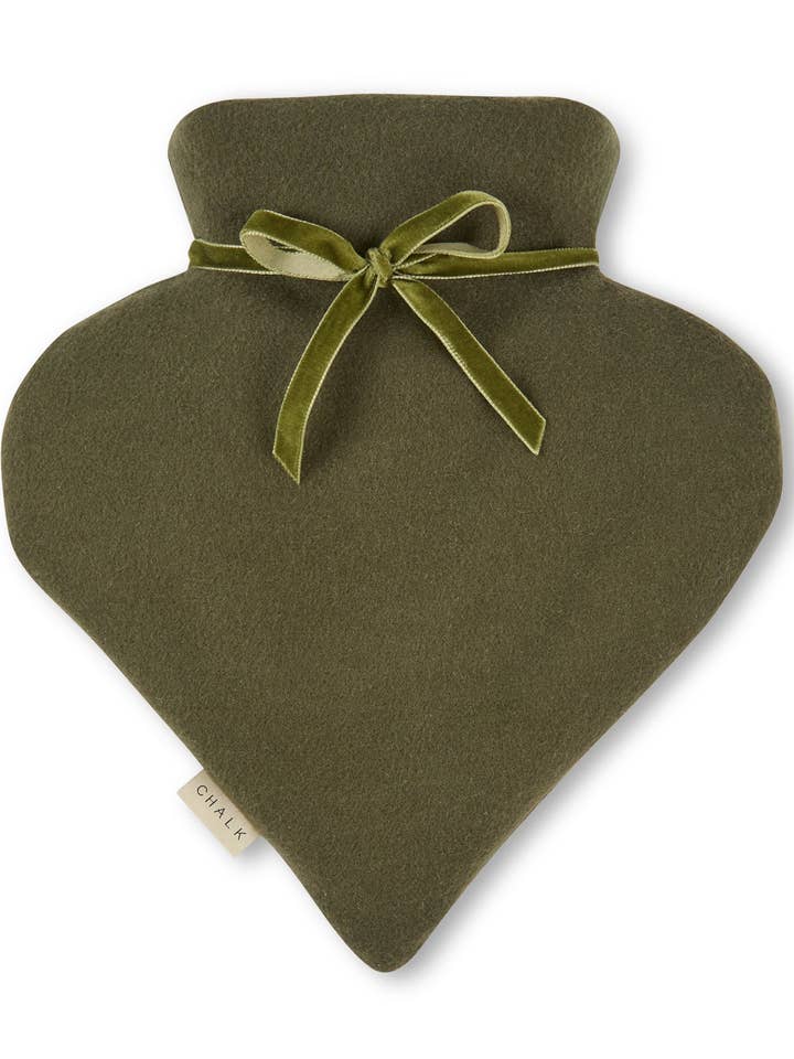 Bouillotte en forme de cœur | Douce | Vert forêt pour la vente par CHALK