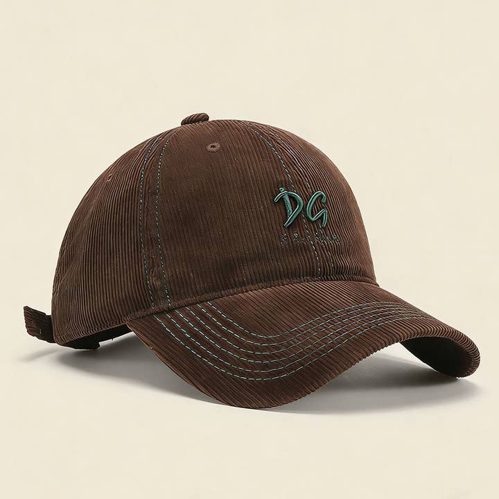 VERSATILE DARK BROWN CORDUROY HAT_CWAH05203 for wholesale by DOUBLJU