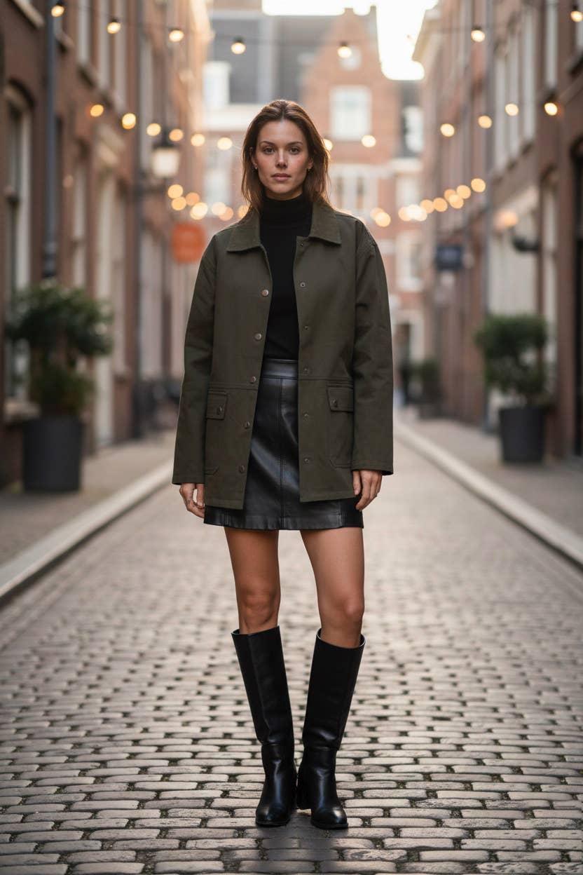 MOOYA - Wholesale Jacket - Women's - Ribbed collar parka jacket MY082