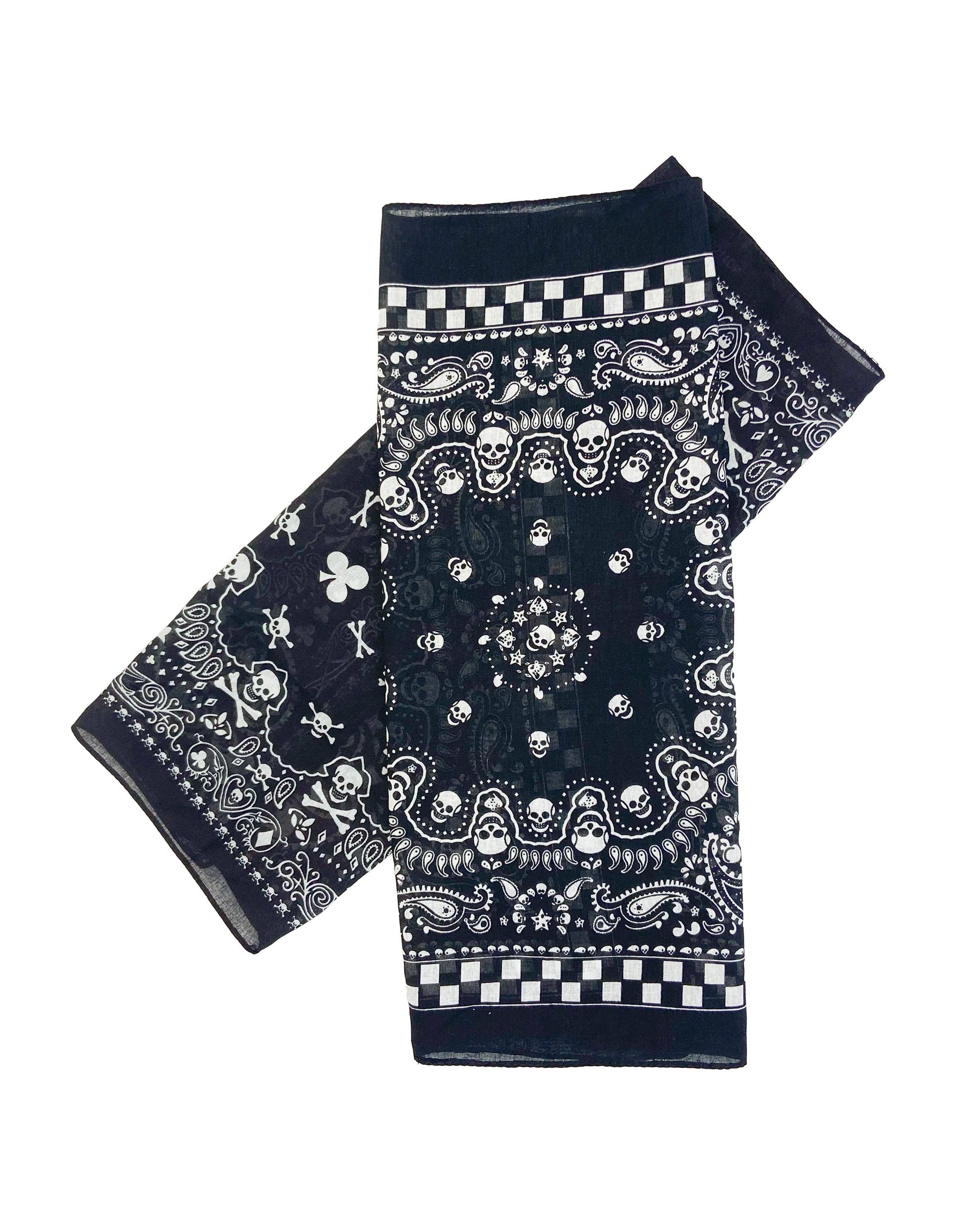 Checker Skull Black And White Bandana for wholesale on Faire3